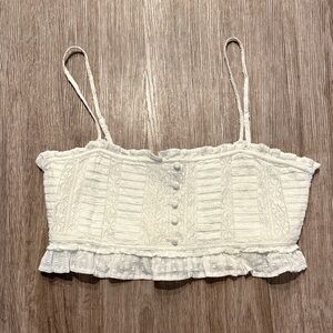 NWOT American Eagle White Lace Crop Top